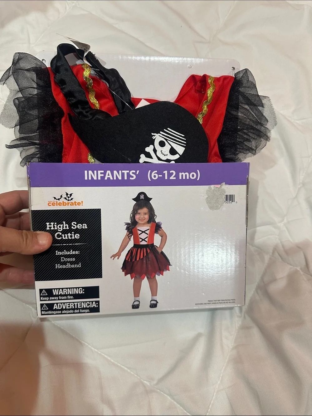NEW Celebrate! High Sea Cutie Infant Pirate Costume - Red & Black size (6-12mo)